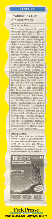 Chemnitzer Freie Presse: Lesetipp - Praktisches Heft für unterwegs